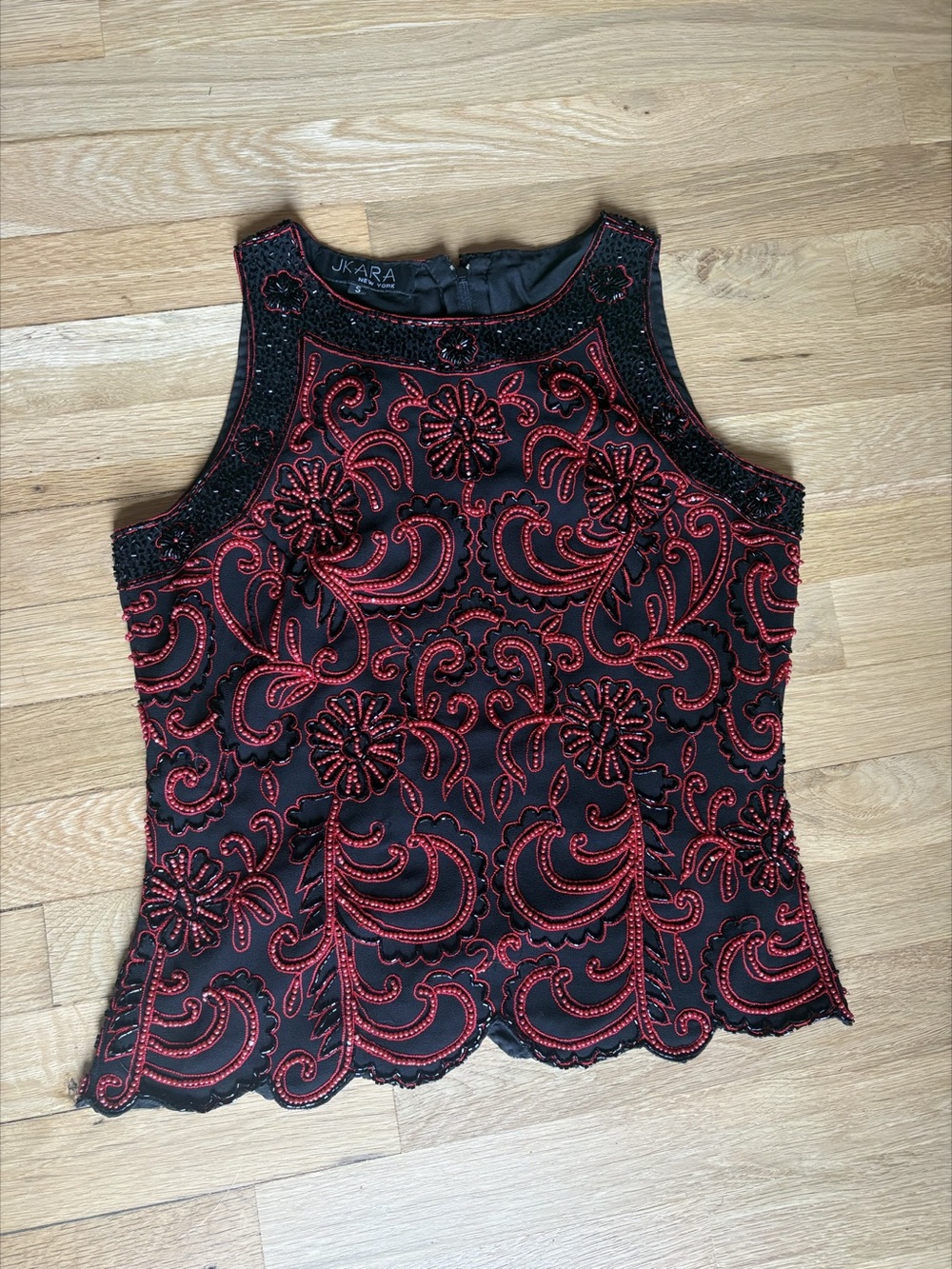 JKara Beaded Paisley Blouse